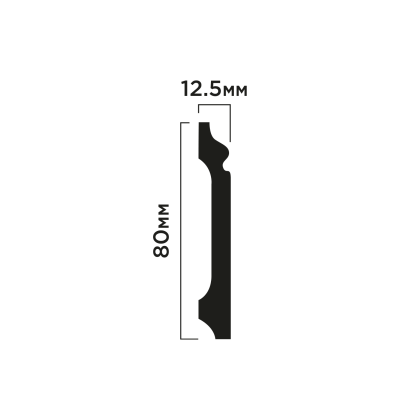 Плинтус B80A Hiwood 80мм×12,5мм×2м