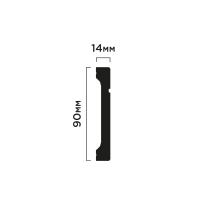 Плинтус B90V1L Hiwood 90мм×14мм×2м
