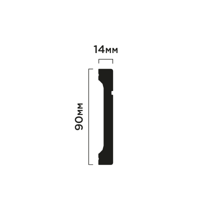 Плинтус B90V1L Hiwood 90мм×14мм×2м