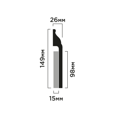 Плинтус B150 Hiwood 149мм×26мм×2м
