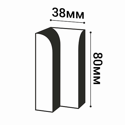 Угол к плинтусу П16 Bello Deco внутренний 80×19×38мм