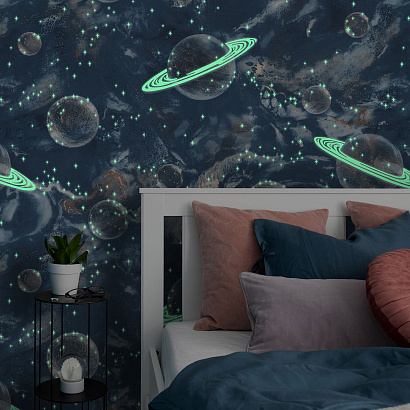 Обои 9273-20 Monte Solaro Universe Светятся в темноте Monte Solaro коллекция Universe производства РОССИЯ в интернет-магазине Обоитрейд