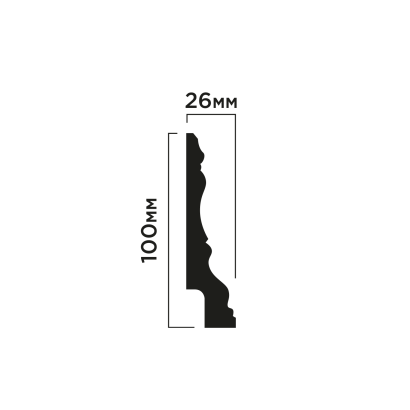 Плинтус BI100 Hiwood 100мм×26мм×2м