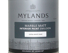 Краска Mylands Marble Matt Emulsion Pure White 1, 0,25 л.