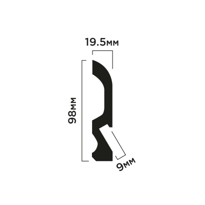 Плинтус LB98 Hiwood 98мм×19,5мм×2м