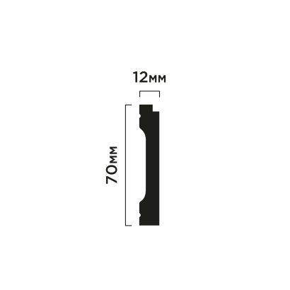 Плинтус B70V3 Hiwood 70мм×12мм×2м