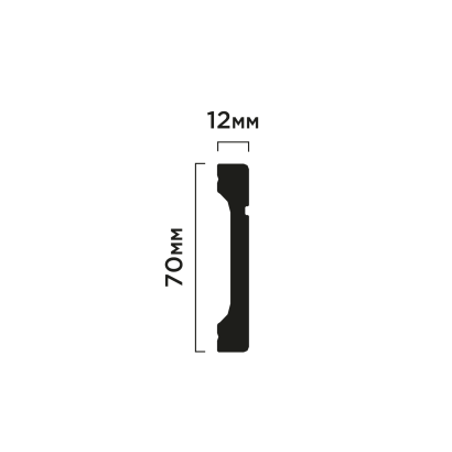 Плинтус B70V1L Hiwood 70мм×12мм×2м