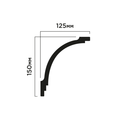 Карниз A195 Hiwood 150мм×125мм×2м
