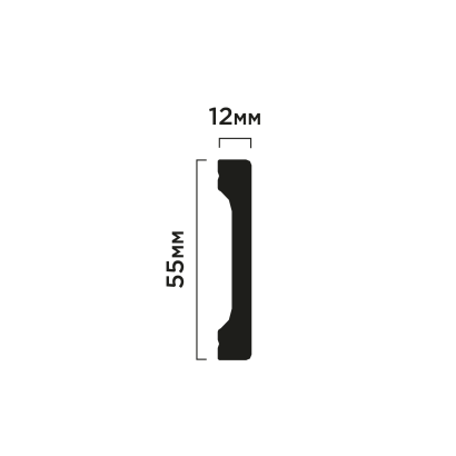 Плинтус B55V1 Hiwood 55мм×12мм×2м