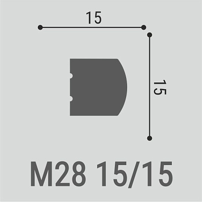 Молдинг М28 15-15 Bello Deco 15мм×15мм×2м