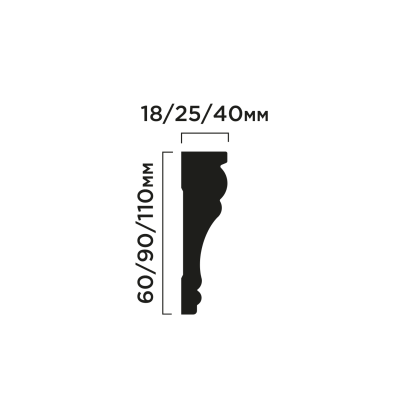 Карниз T1060 Hiwood 60мм×18мм×2м