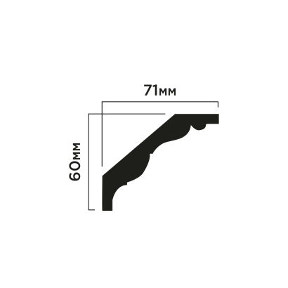 Карниз A90E2 Hiwood 60мм×71мм×2м