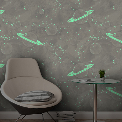 Обои 9273-01 Monte Solaro Universe Светятся в темноте Monte Solaro коллекция Universe производства РОССИЯ в интернет-магазине Обоитрейд