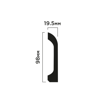 Плинтус B98V1 Hiwood 98мм×19,5мм×2м