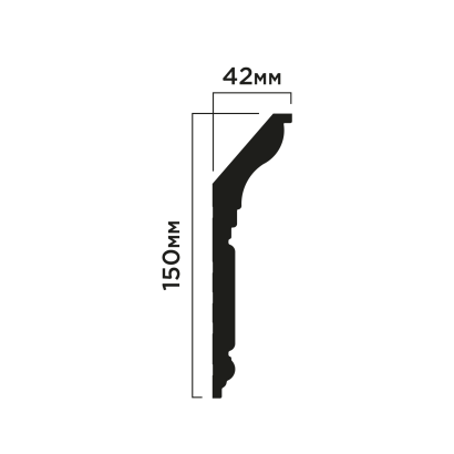 Карниз L1902L Hiwood 150мм×42мм×2м