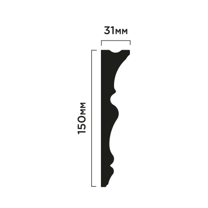 Карниз L1404 Hiwood 150мм×31мм×2м