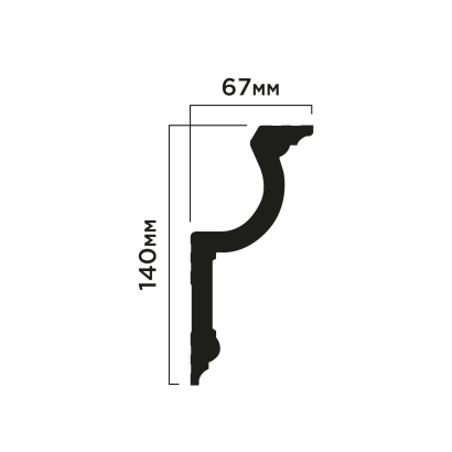 Карниз A155 Hiwood 67мм×140мм×2м