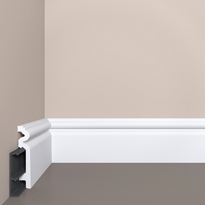 Плинтус напольный П14 Bello Deco с монтажной планкой 90мм×19мм×2м