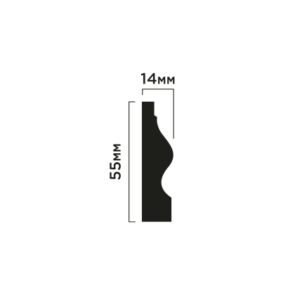 Плинтус WE55 Hiwood 55мм×14мм×2м