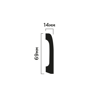 Плинтус B70V2 Hiwood 69мм×14мм×2м